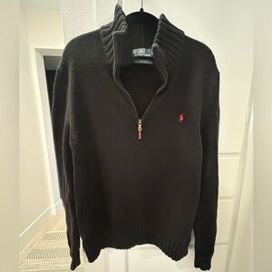 Polo by Ralph Lauren 1/4 Zip Sweater Black L